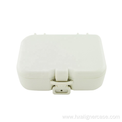 Plastic Dental Mirror Denture Storage Box with brush